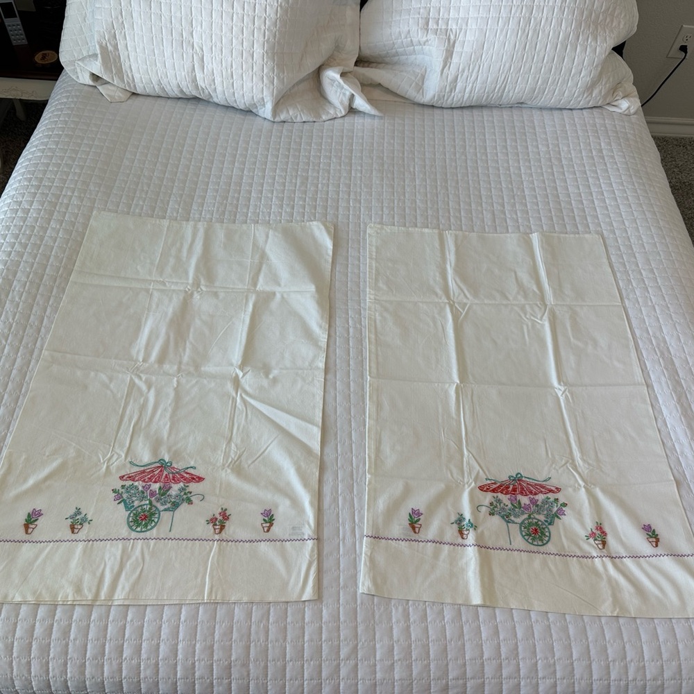 Stevens Utica Floral Embroidered Pillowcases